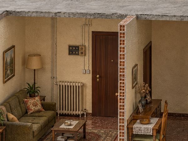 Recreación de un cuadro eléctrico antiguo en un piso sin reformar